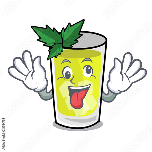 Crazy mint julep mascot cartoon