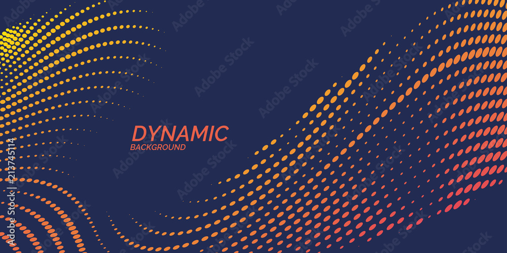 Bright abstract background with a dynamic waves of minimalist style. Vector illustration