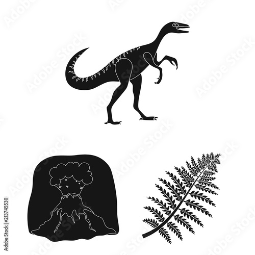 Different dinosaurs black icons in set collection for design. Prehistoric animal vector symbol stock web illustration.