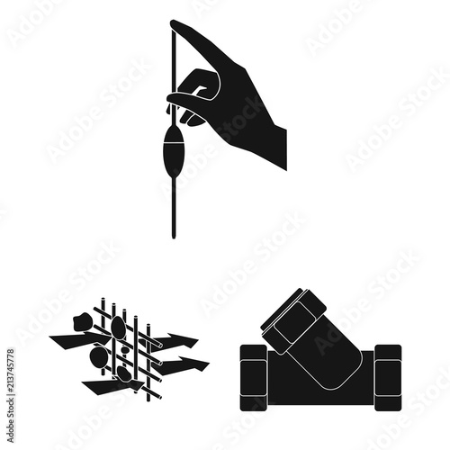 Water filtration system black icons in set collection for design. Cleaning equipment vector symbol stock web illustration.