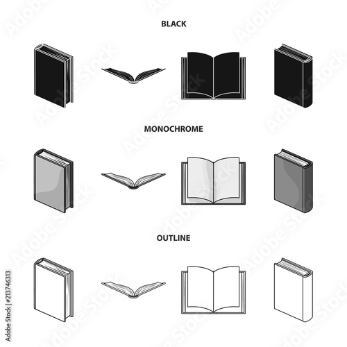 Various kinds of books. Books set collection icons in black,monochrome,outline style vector symbol stock illustration web.