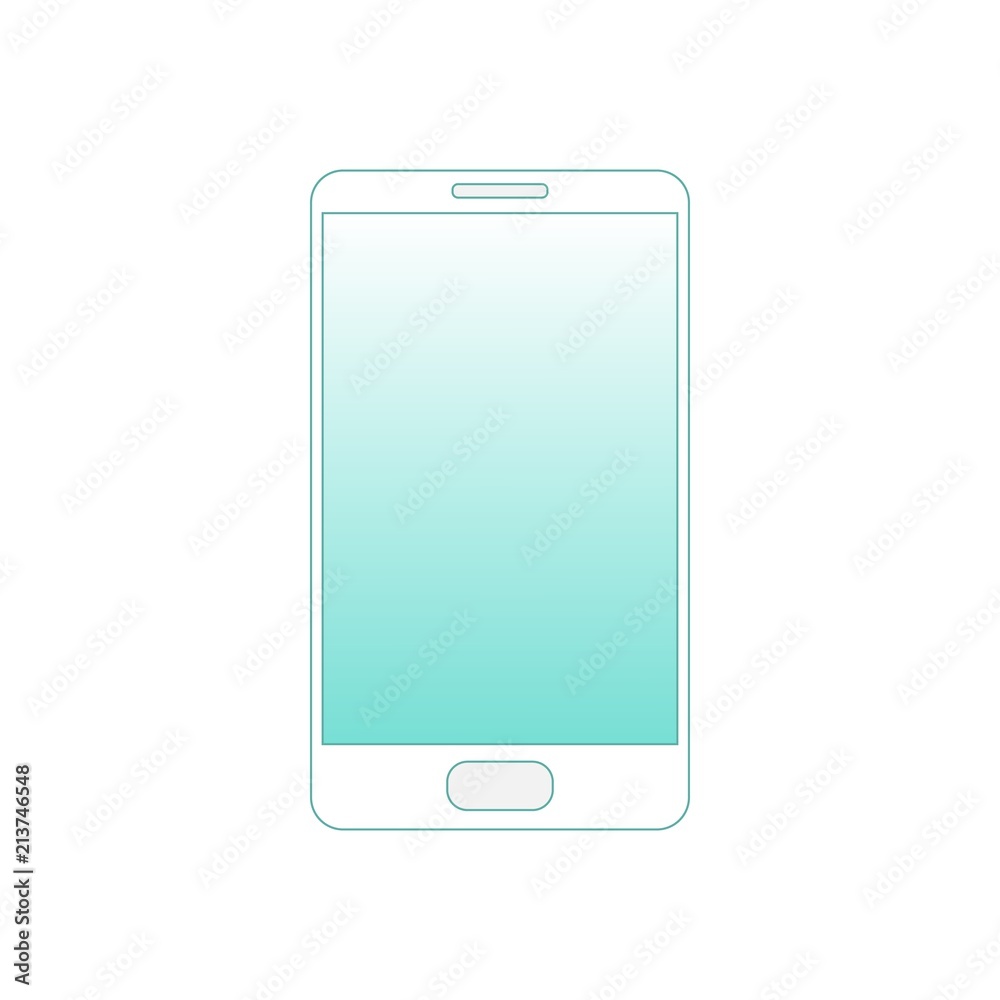 Smartphone concept illustration in outline style Smartphone concept illustration in outline style