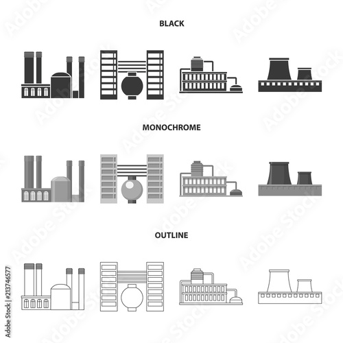 Industry, production.Factory set collection icons in black,monochrome,outline style vector symbol stock illustration web.