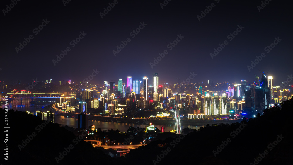 Naklejka premium Night City Scape 