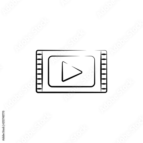 video film outine logo style icon. Element of photo icon for mobile concept and web apps. Outline video film icon can be used for web and mobile