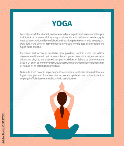 Yoga Pose Banner Text Sample Vector Illustration