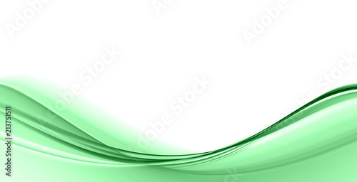 Abstract green waves on a white background. Fractal