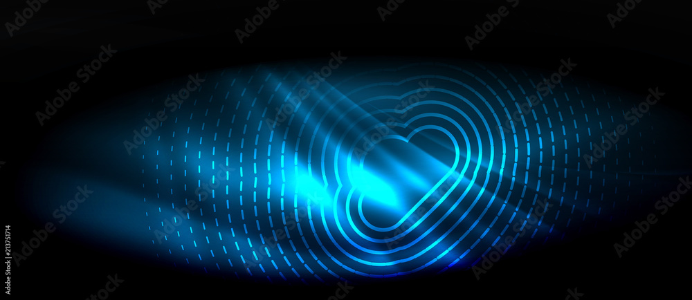 Neon glowing wave, magic energy and light motion background. Wallpaper template, hi-tech future concept Neon glowing wave, magic energy and light motion background. Wallpaper template, hi-tech future concept