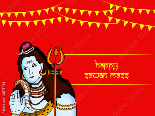 Illustration of hindu festival Sawan Mass Background