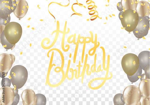 Canvas Print Happy birthday vector Celebration party print design