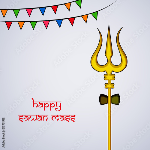 Illustration of hindu festival Sawan Mass Background