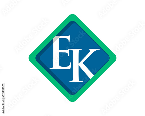 Free Download E and K blue rhombus typography alphabet typeset typeface logotype font image vector icon - GFXLoad