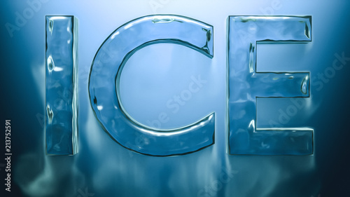 Photos ice cold word ice with falling smoke