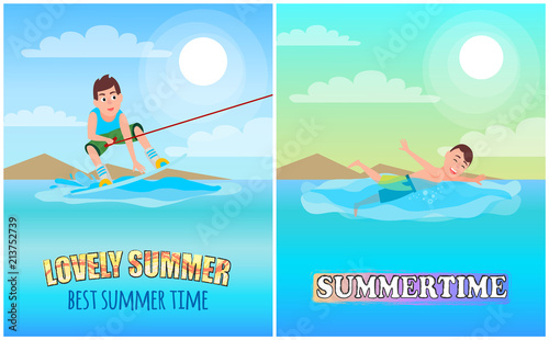 Best Lovely Summer Time, Color Vector Illustration