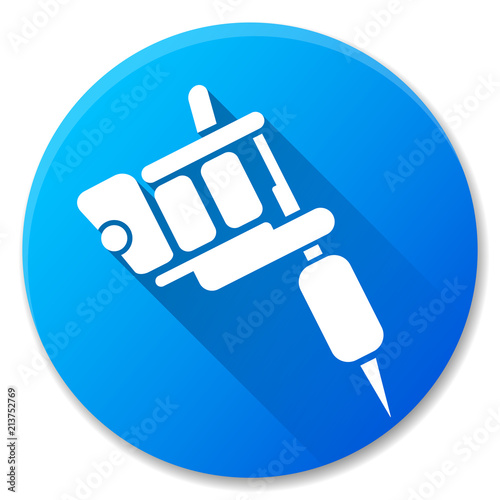 tattoo machine blue circle icon