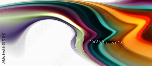 Fluid liquid mixing colors concept on light grey background  curve flow  trendy abstract layout template for business or technology presentation or web brochure cover  wallpaper
