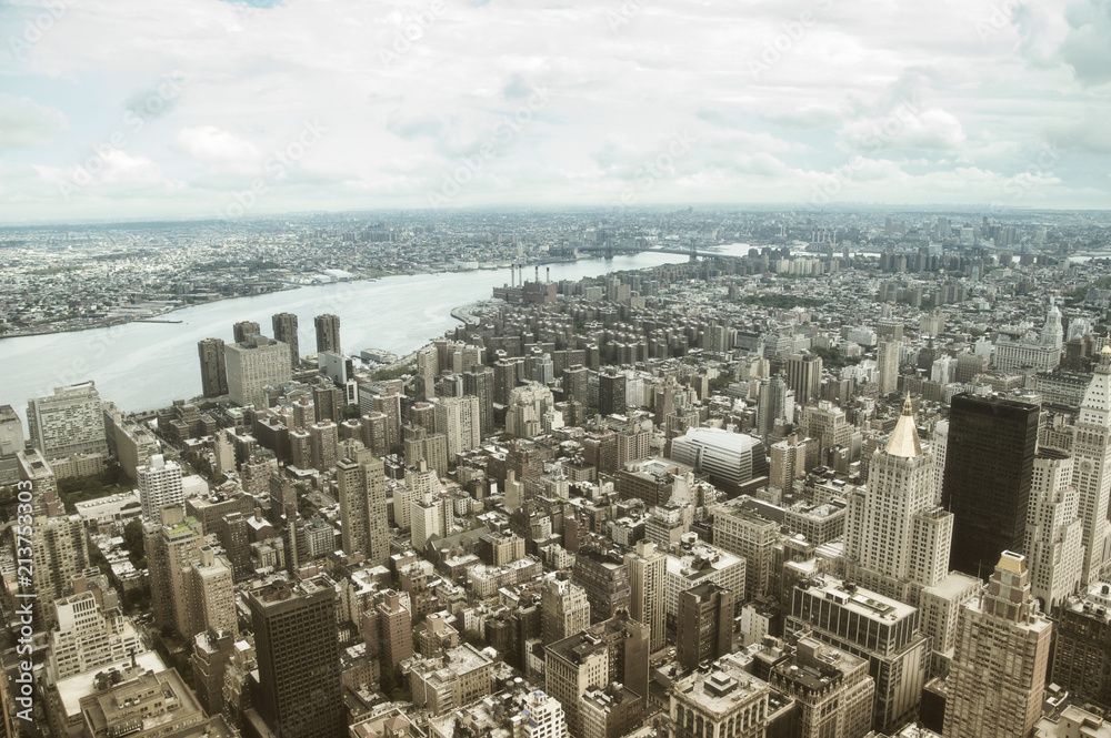 Aerial View Of Lower Manhattan In New York, USA