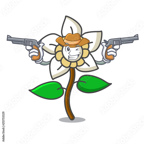 Cowboy jasmine flower character cartoon