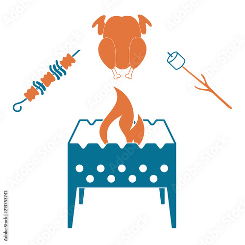 Brazier zephyr, kebab and chicken icon