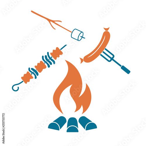 Grilled sausage, zephyr and  kebab icon