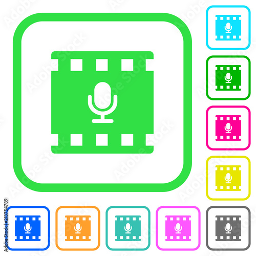 Movie voice vivid colored flat icons