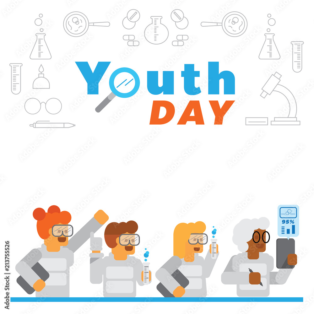 youth day background with science experiment in lab youth day background with science experiment in lab