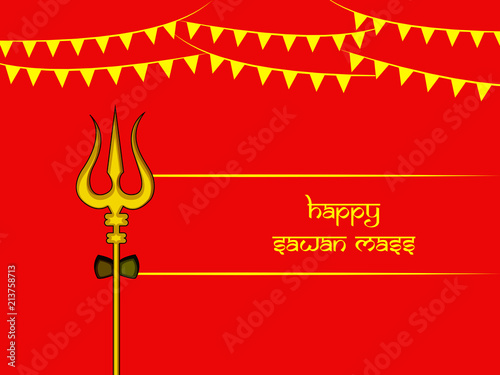 Illustration of hindu festival Sawan Mass Background