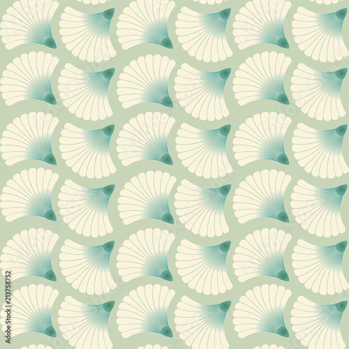waves of flying seeds seamless tile in green blue shades