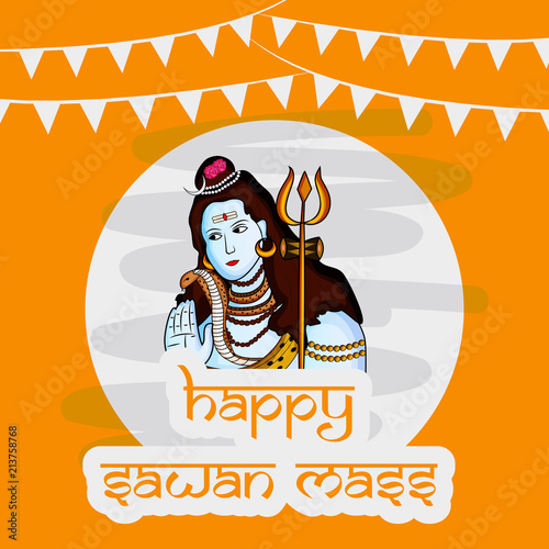 Illustration of hindu festival Sawan Mass Background
