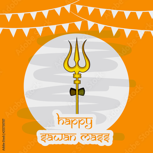 Illustration of hindu festival Sawan Mass Background