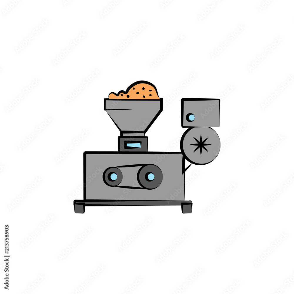 barley mixer colored sketch style icon. Element of beer icon for mobile concept and web apps. Hand drawn barley mixer icon can be used for web and mobile