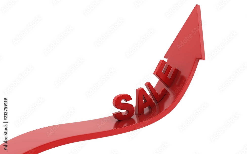 3d rendered sale moving over the up on a white background 3d rendered sale moving over the up on a white background