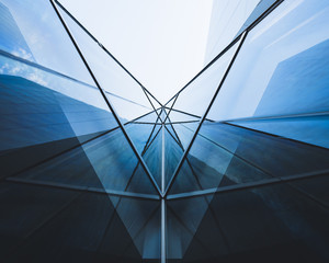 Architecture detail Glass Facade Perspective Modern building Background