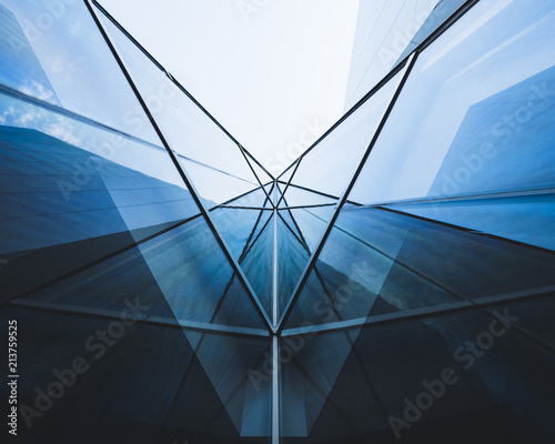 Architecture detail Glass Facade Perspective Modern building Background