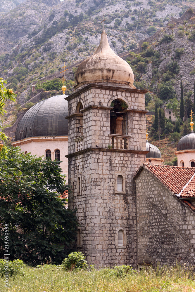 Saint Nicholas church dome and tower Kotor Montenegro