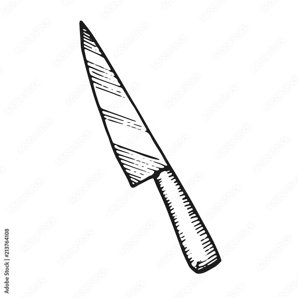 knife sketch monochrome. isolated on white background knife sketch monochrome. isolated on white background