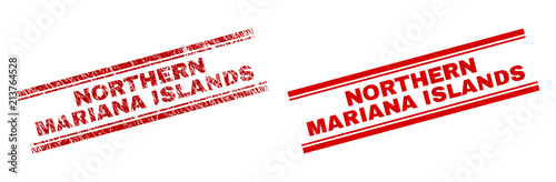 NORTHERN MARIANA ISLANDS stamp seal watermark with distress and clean styles. Red vector rubber print of NORTHERN MARIANA ISLANDS title with scratched texture.