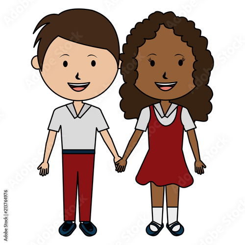 students couple avatars characters