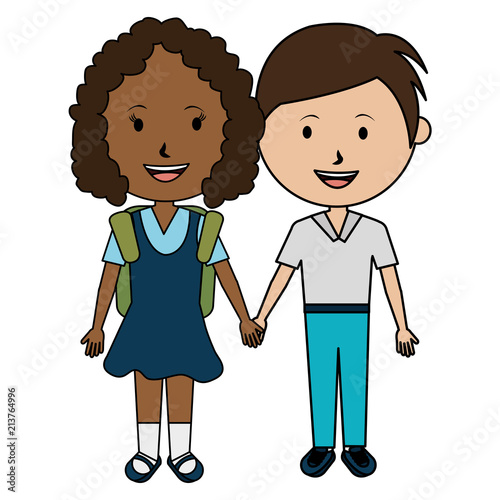 students couple avatars characters