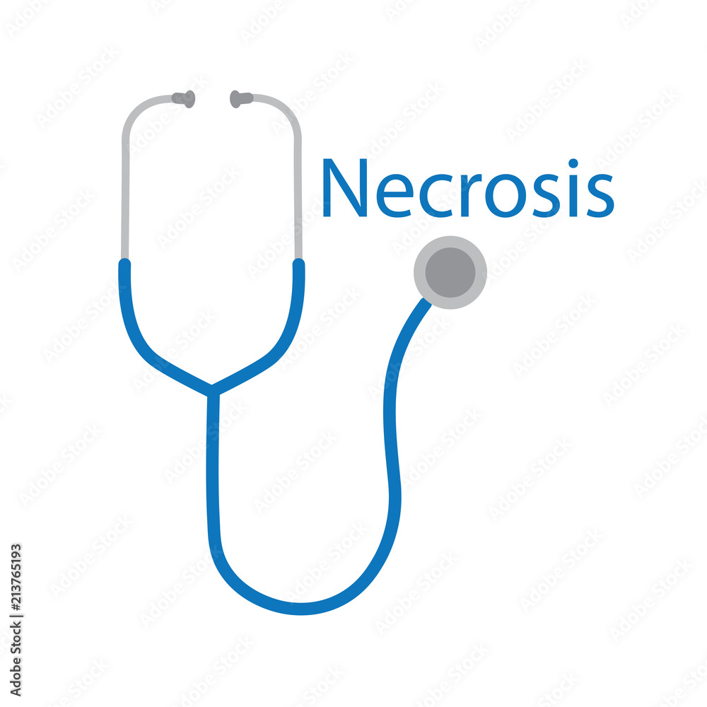 necrosis word and stethoscope icon- vector illustration necrosis word and stethoscope icon- vector illustration