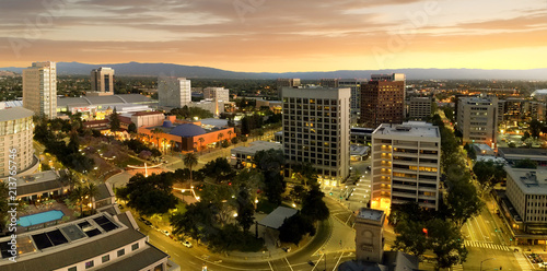 Panorama of San Jose California Downtown photo