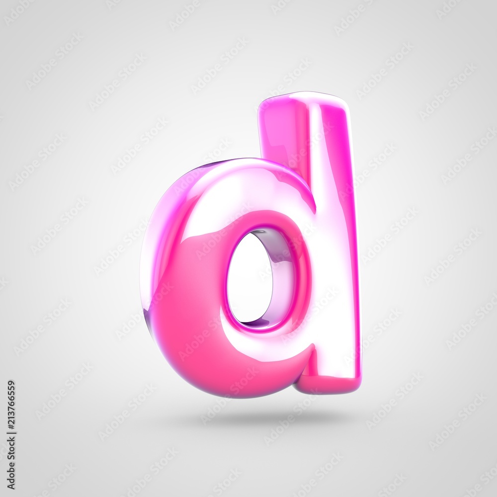Pink letter D lowercase isolated on white background. Pink letter D lowercase isolated on white background.