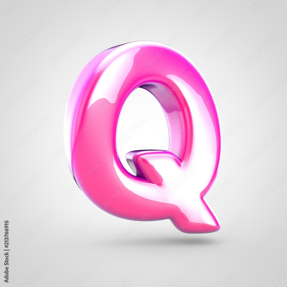 Pink letter Q uppercase isolated on white background. Pink letter Q uppercase isolated on white background.