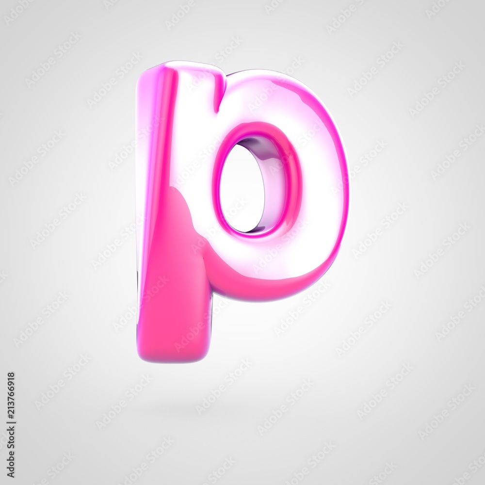 Pink letter P lowercase isolated on white background. Pink letter P lowercase isolated on white background.
