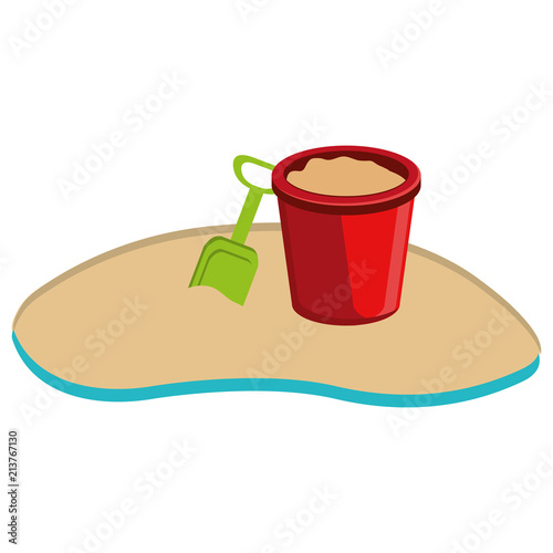 sand bucket on the beach
