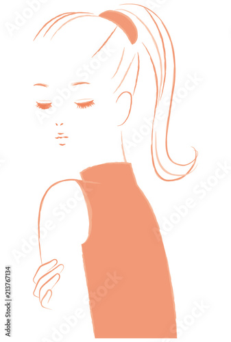 ハイネックを着た女性