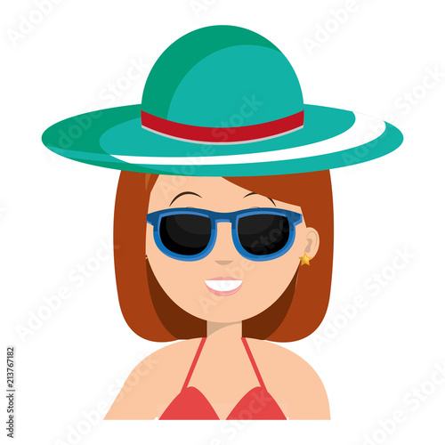 woman with hat and sunglasses