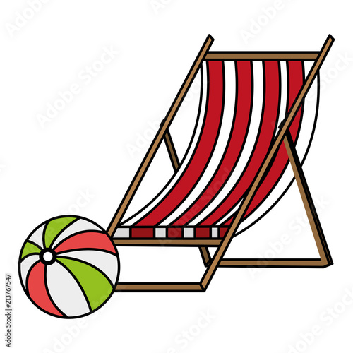 wooden beach chair with balloon