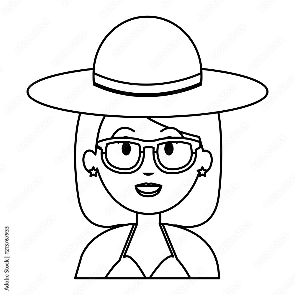 woman with hat and sunglasses