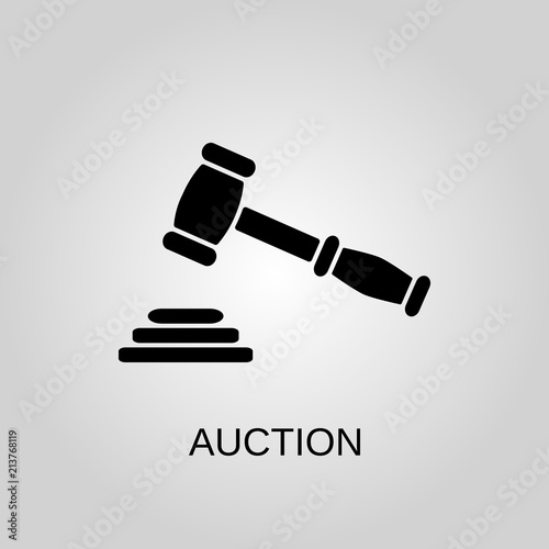 Auction icon. Auction symbol. Flat design. Stock - Vector illustration